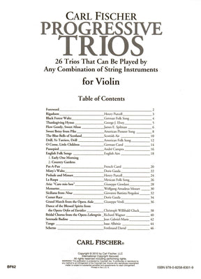 Progressive Trios for Violin - 26 Trios for Any Combination of Stringed Instruments - Arranged by Doris Gazda - Carl Fischer Publication