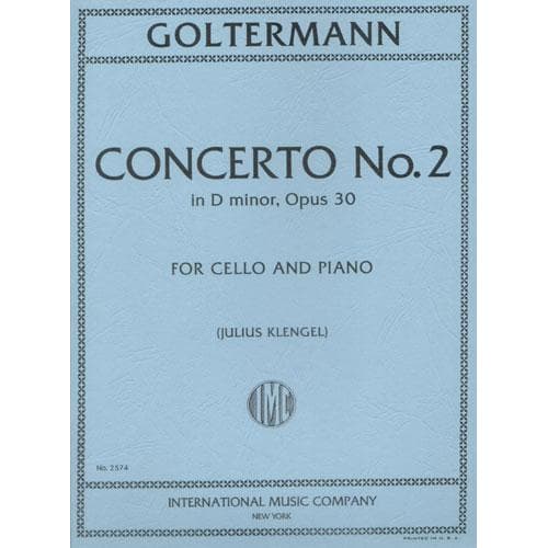 Goltermann, Georg - Concerto No 2 in d minor, Op 30 - Cello and Piano - edited by Julius Klengel - International Edition