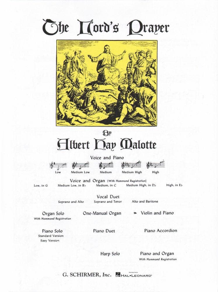 Malotte, Albert Hay - The Lord's Prayer - Violin and Piano - arranged by William Kroll - G Schirmer Edition