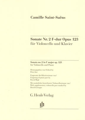 Saint-Saëns, Camille - Sonata No. 2 in F major, Opus 123 - for Cello and Piano - edited by Jost, Geringas, and Rogé - G. Henle Verlag URTEXT