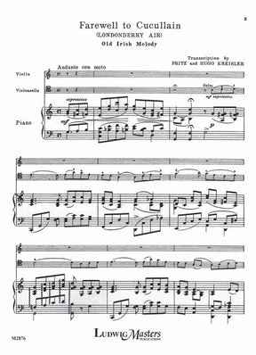 Kreisler, Fritz - Farewell to Cucullain (Londonderry Air) - Violin, Cello, and Piano - transcribed by Fritz and Hugo Kreisler - Masters Music Publications