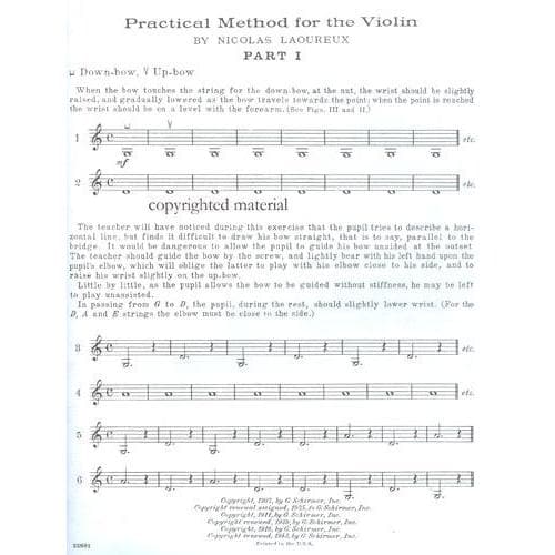 Laoureux, Nicolas - Practical Method for Violin, Part 1 - Violin solo - G Schirmer Edition