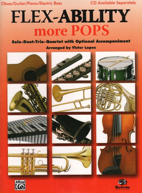 Victor Lopez - Flex Abil More Pops. Oboe/Guitar/Piano/Bass Part. For Solo, Duet, Trio, or Quartet with optional Piano Accompaniment. Published by Alfred Music.