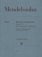 Mendelssohn, Felix - Romance Sans Paroles, Op 109 - for Cello and Piano - G. Henle Verlag URTEXT