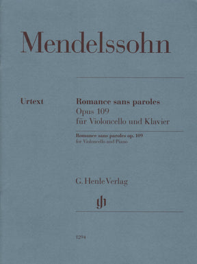 Mendelssohn, Felix - Romance Sans Paroles, Op 109 - for Cello and Piano - G. Henle Verlag URTEXT