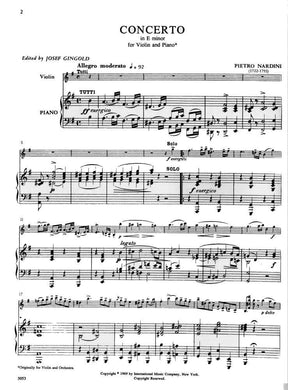 Nardini, Pietro - Concerto in E minor - for Violin - edited by Josef Gingold - International Music Company