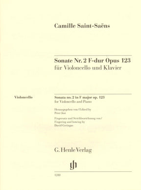 Saint-Saëns, Camille - Sonata No. 2 in F major, Opus 123 - for Cello and Piano - edited by Jost, Geringas, and Rogé - G. Henle Verlag URTEXT