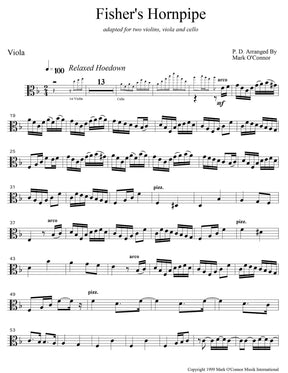 O'Connor, Mark - Fisher's Hornpipe for 2 Violins, Viola, and Cello - Viola - Digital Download