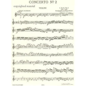 Spohr, Louis - Concerto No 2 In D Minor, Op 2 For Violin and Piano Peters Edition