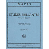 Mazas, Jacques Féréol - Etudes Brillantes, Op 36, Book 2 - Viola solo - edited by Louis Pagels - International Music Co