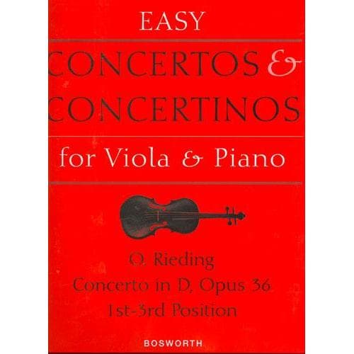 Rieding, Oscar - Concerto In D Major, Op 36 For Viola and Piano Published by Bosworth & Co