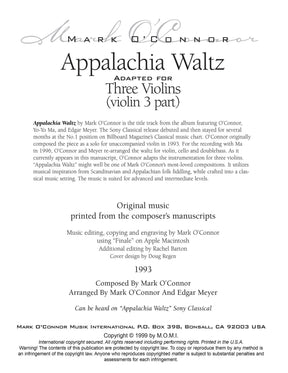 O'Connor, Mark - Appalachia Waltz for 3 Violins - Violin 3 - Digital Download