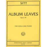 Sitt, Hans - Album Leaves, Op 39 For Viola and Piano Published by International Music Company