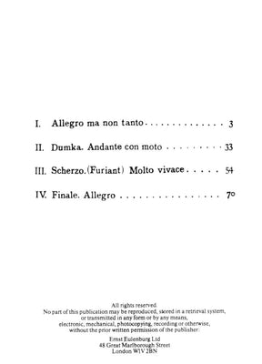 Dvorák, Antonín - Piano Quintet in A Major, Op 81 - SCORE ONLY - Eulenberg Edition