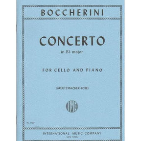 Boccherini, Luigi - Concerto in B-flat Major G 482 for Cello and Piano - Arranged by Greutzmacher-Rose - International Edition