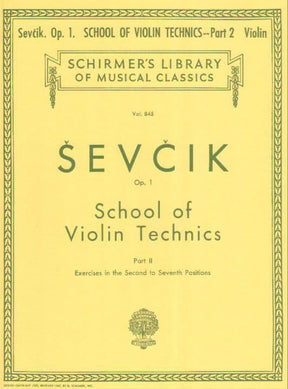 Sevcik, Otakar - School of Violin Technics, Op 1, Part 2 - for Violin - G Schirmer