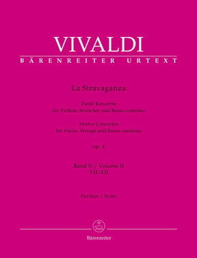 Vivaldi, Antonio - La Stravaganza Vol 2, 7-12 - Op 4 - for Violin and Piano - Barenreiter URTEXT