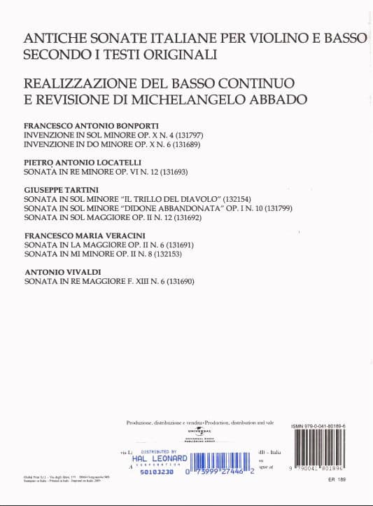 Bartolomeo Campagnoli - 7 Divertimenti, Op 18 - Violin - edited by Enrico Polo - Ricordi