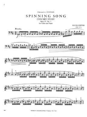 Popper, David - Spinning Song, Op 55, No1 - for Cello and Piano - International Music Co