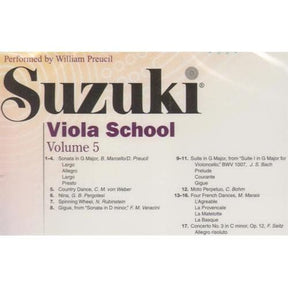 Suzuki Viola School CD, Volume 5, Performed by Preucil