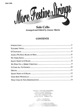 Martin, Joanne - More Festive Strings for Solo Cello - Alfred Music Publishing