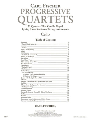 Progressive Quartets for Cello - 26 Quartets for Any Combination of Stringed Instruments - Arranged by Doris Gazda - Carl Fischer Publication