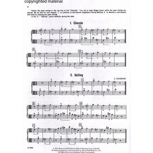 Applebaum, Samuel - Chamber Music For Two String Instruments - Book 1 for Viola - Belwin/Mills Publication