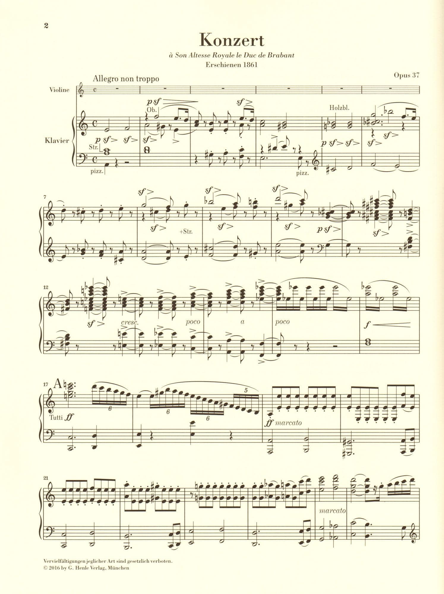 Vieuxtemps, Henri - Concerto No. 5 in A minor, Opus 37 - for Violin and Piano - edited by Iwazumi - G Henle Verlag URTEXT