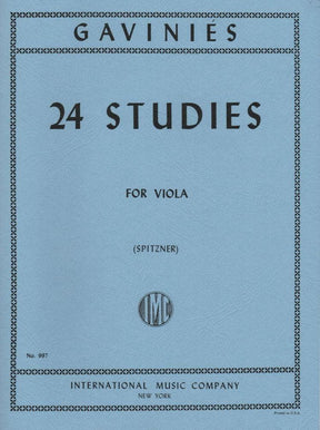 Gaviniès, Pierre - 24 Studies - Viola solo - edited by Spitzner - International Edition