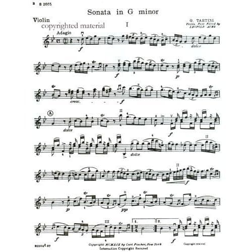 Tartini Sonata G Minor: Violin Sheet Music & Music Score