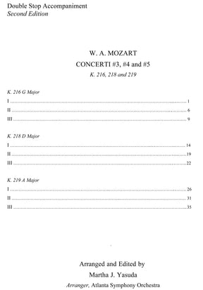 Yasuda, Martha - Mozart Concerti No. 3-5 for Two or Three Violins - Digital Download