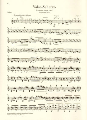 Tchaikovsky, P.I. - Valse-Scherzo, Opus 34 - for Violin and Piano - edited by Komarov and Turban - G Henle Verlag URTEXT