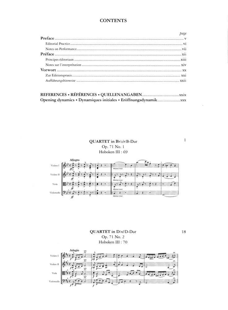 Haydn, Joseph - 6 String Quartets, Op 71 and 74 - edited by Simon Rowland-Jones - Edition Peters