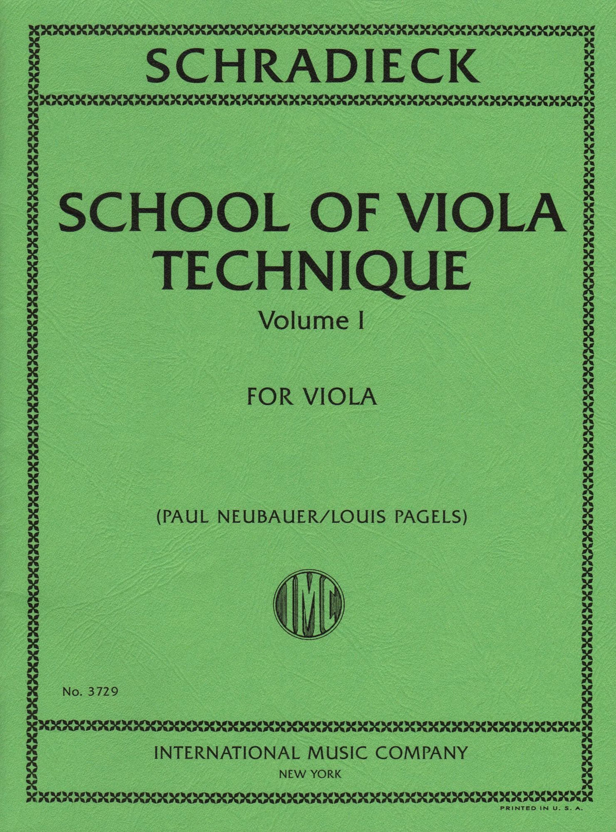 Schradieck, Henry - School of Viola Technique - Volume 1 - for Viola - Edited by Neubauer/Pagels - International