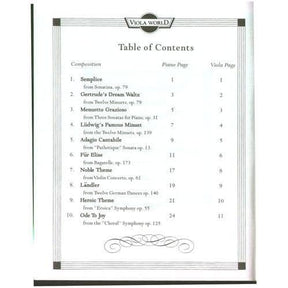 Beethoven, Ludwig - Beethoven's Best For The Young Violist - Arranged by Arnold - Viola World Publication