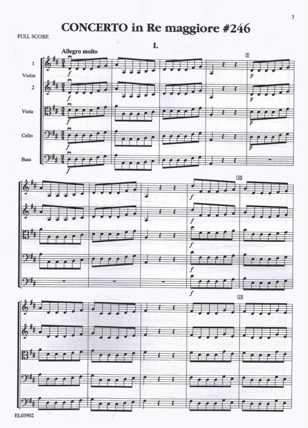 Vivaldi, Antonio - The Best of Antonio Vivaldi, Volume 1 - for String Quartet or String Orchestra - SCORE ONLY - edited by Paul Paradise - Belwin-Mills Publishing