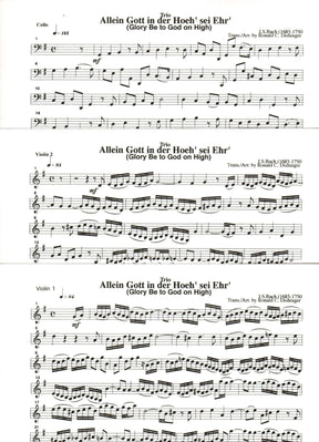 Bach, J.S. - Glory Be to God on High for Two Violins and Cello - Medici Music Press Publication