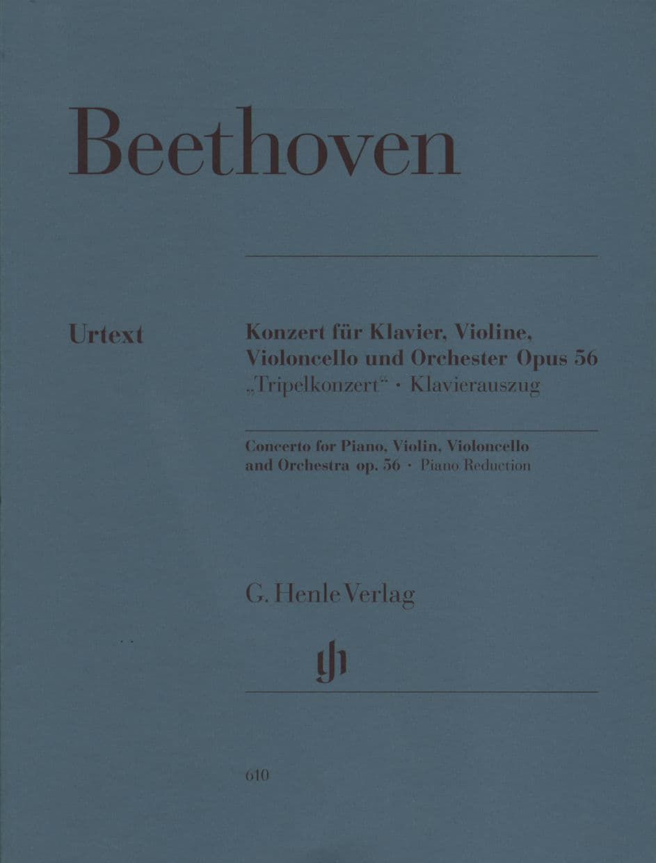 Beethoven, Ludwig - Triple Concerto in C Major Op 56 for Violin, Cello and Piano - Henle Verlag URTEXT Edition