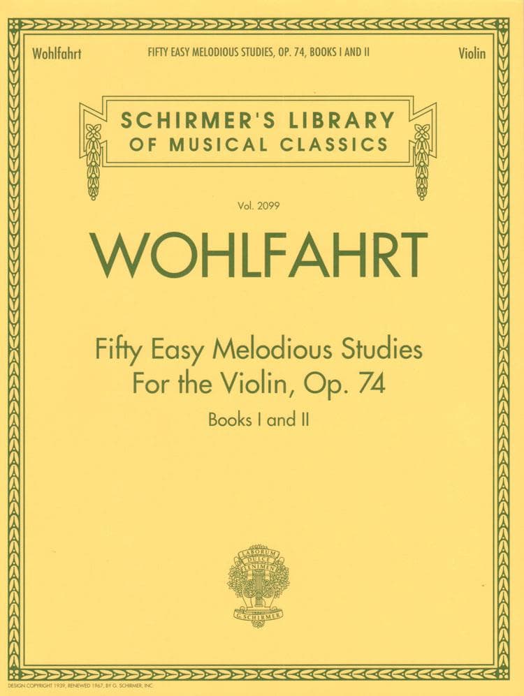 Wohlfahrt, Franz -50 Easy Melodious Studies for the Violin, Op 74, Books 1 and 2 - G Schirmer