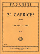 Paganini, Niccolò - 24 Caprices, Op 1 - Viola solo - transcribed by L Raby - published by International Music Company