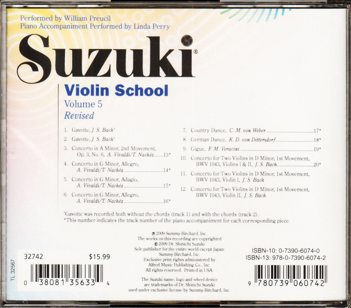 Suzuki Violin School CD, Volume 5, Performed by Preucil