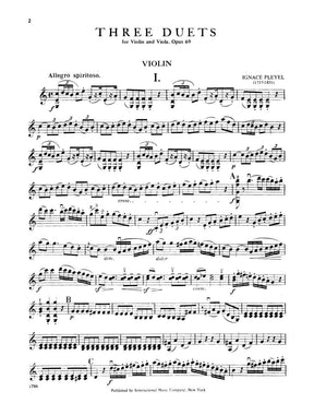 Pleyel, Ignace Joseph - Three Duets  Op 69 B 526-528 For Violin and Viola Published by International Music Company