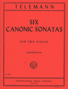 Telemann, Georg Philipp - Six Canonic Sonatas TWV 40:118-123 For Two Violas Published by International Music Company