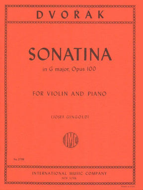 Dvorák, Antonín - Sonatina in G Major, Op 100 - Violin and Piano - edited by Josef Gingold - International Music Company