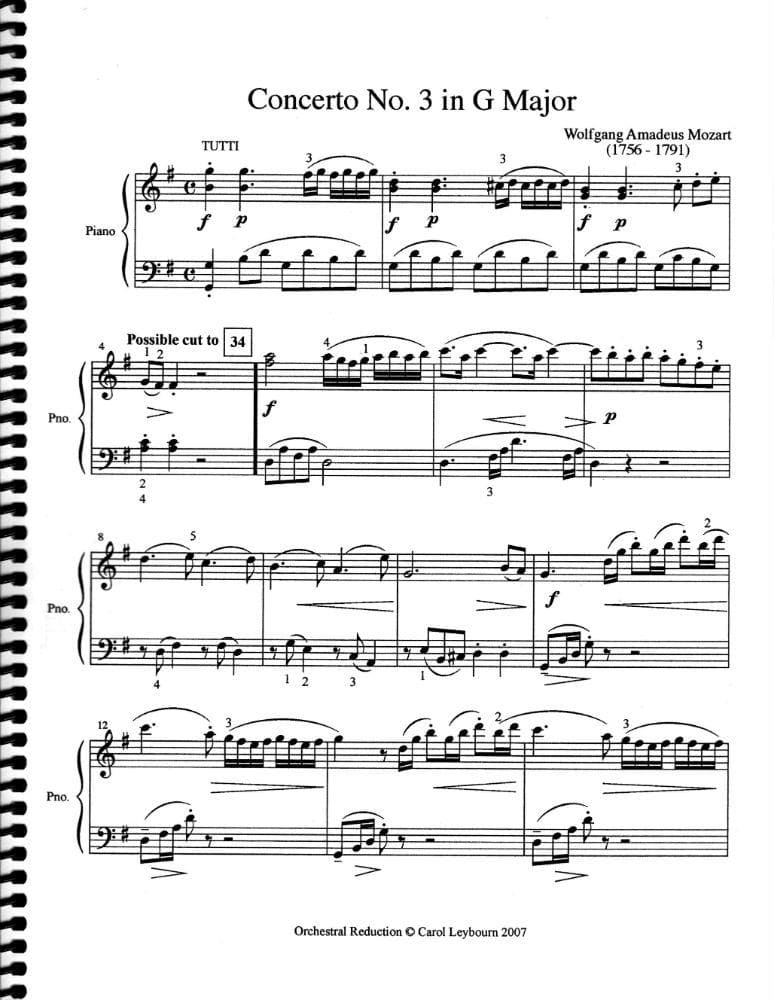 Mozart Wa Violin Concerto No 3 In G Major K 216 Piano Accompanim