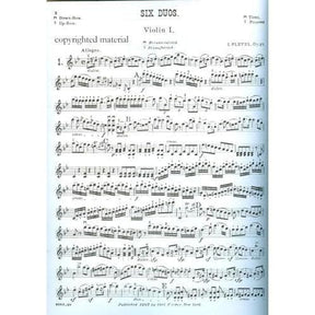 Pleyel, Ignace Joseph - Six Duos Op 23 B 513-518 For Two Violins Published by Carl Fischer