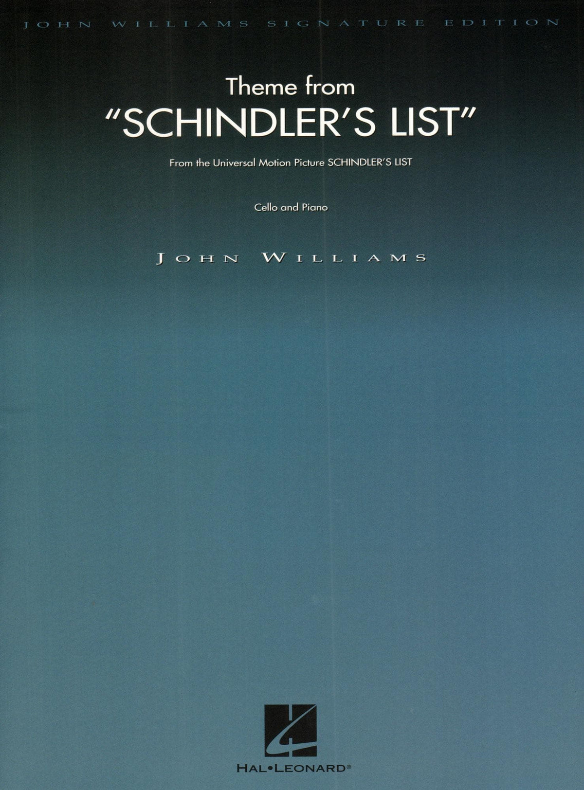 Williams, John - Theme from "Schindler's List" - Cello and Piano - Hal Leonard Publication