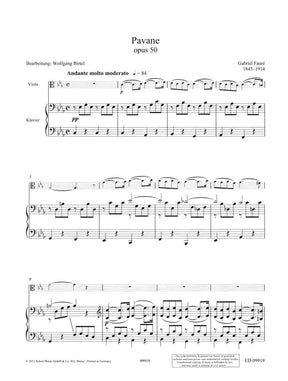 Faure, Gabriel - Pavane, Op 50 - for Viola and Piano - arranged by Wolfgang Birtel - Schott