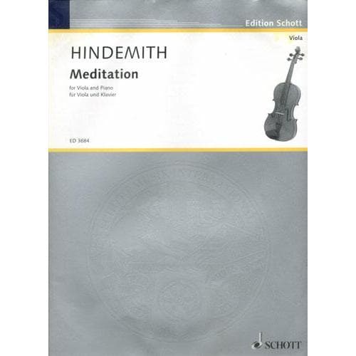 Hindemith, Paul - Meditation From "Nobilissima Visione" - Viola and Piano - Schott Edition