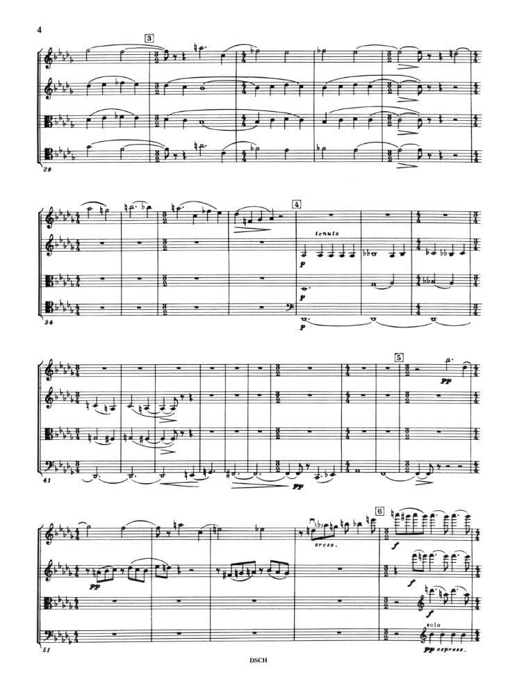 Shostakovich, Dmitri - Quartet No 13 in b-flat, Op 138 Published by DSCH